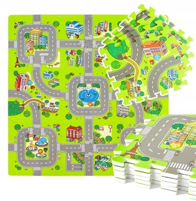 PUZZLE PIANKOWE MATA PIANKOWA EDUKACYJNA DLA DZIECI MIASTO ULICE DROGI 9EL