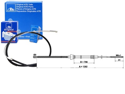 ATE CABLE FRENOS DE MANO PARTE TRASERA IZQUIERDA/DERECHA (1392MM) SEAT A  