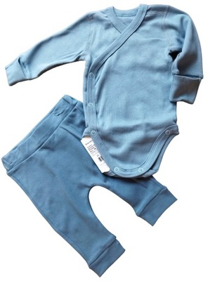 Komplet niemowlęcy 56 wyprawka body długi rękaw spodnie dla noworodka 2 szt