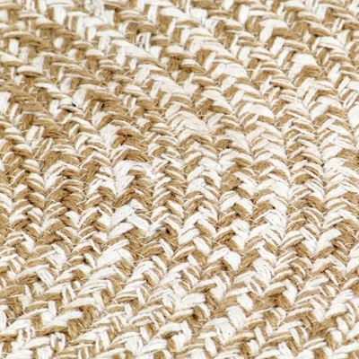 Ręcznie wykonany dywanik, juta, biało-brązowy, 180 cm