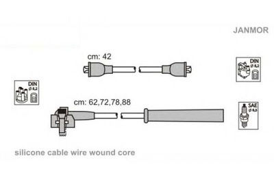 JANMOR ПРОВОДА ЗАЖИГАНИЯ КОМПЛЕКТ. FORD