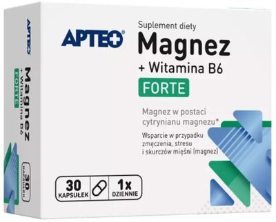 Magnez + Witamina B6 Forte APTEO 30 kapsułek