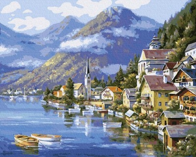 Hallstatt. Austria Malowanie Po Numerach