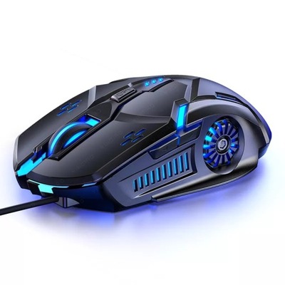 CZARNA MYSZ KOMPUTEROWA GAMINGOWA PODŚWIETLANA RGB LED
