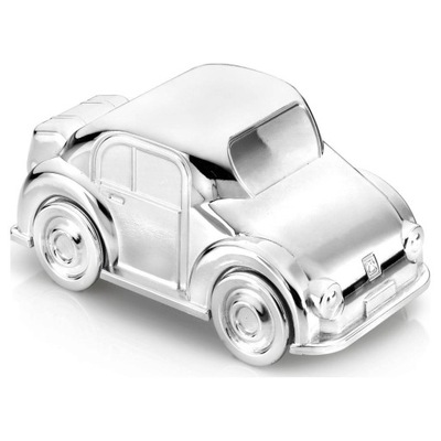 Skarbonka dla dziecka srebrna na prezent samochód