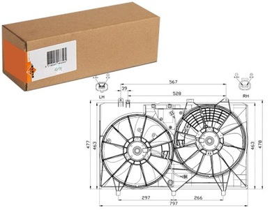 ВЕНТИЛЯТОР РАДІАТОРА Z КОРПУСОМ LEXUS RX 3.5 01.09-09.15 NRF