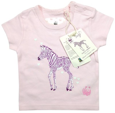 Bluzka dziewczynka ANIMAL TAILS różowa zebra 86, 12-18 m-cy NOWA