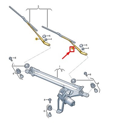 Audi e-tron gt передня частина правий двірник blade arm 9j1955409a фото №1