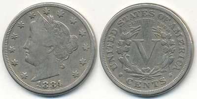 USA 5 Cents - 1884r ... Monety
