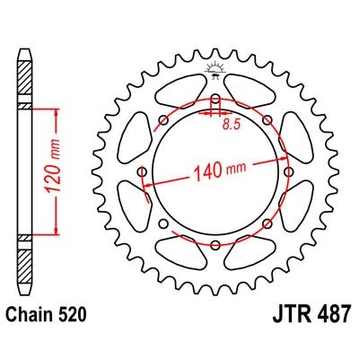 ENGRANAJE PARTE TRASERA JT 43-ZEBY KLE 500 1991-2007  