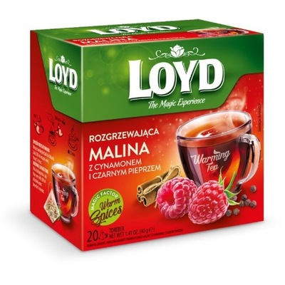 Herbata Loyd Malina Cynamon i Czarny Pieprz 20x2g