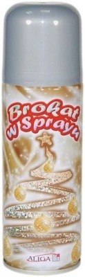 Brokat dekoracyjny w sprayu - srebrny, 250 ml