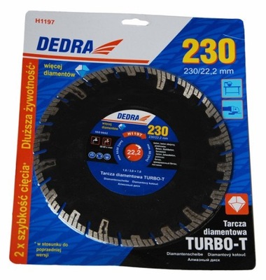 Tarcza diamentowa Turbo-T do cięcia 230mm DEDRA