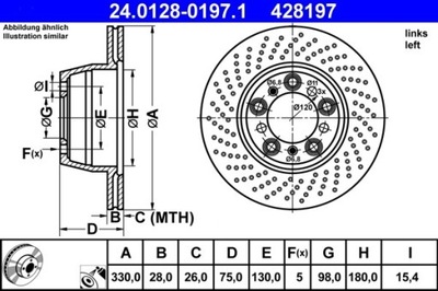 2X DISCO DE FRENADO PORSCHE PARTE TRASERA 911 01- LE 24.0128-0197.1  