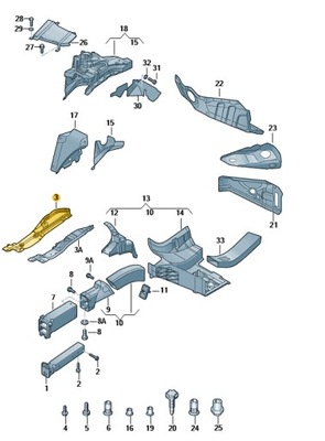 З'єднувач металевий лонжерон prway audi a8 d4 aso фото №1