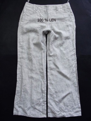 M&S obłędne lniane spodnie 100% len long j.nowe 44
