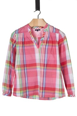 TOMMY HILFIGER - kolorowa bluzka piękna kratka- 38