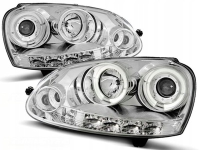 ŽIBINTAI VW GOLF 5 V 03-08R RINGI LED SONAR CHROM 