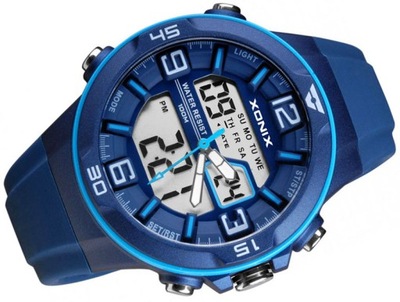 XONIX Dual Time DUŻY Zegarek Męski Wielofunkcyjny