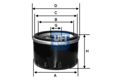 UFI FILTRO ACEITES ISUZU 2.5D 89- TROOPER 2.8D 87- UFI  