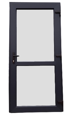 DRZWI SKLEPOWE PCV jak ALUMINIOWE CIEPŁE ANTRACYT