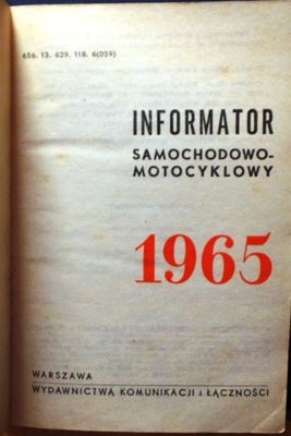 INFORMATOR Samochodowo-Motocyklowy 1965