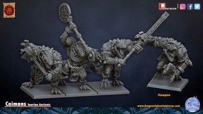 Caiman x3 + Hero - DL Miniatures - Druk 3D