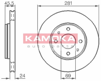 DISCOS DE FRENADO PARTE DELANTERA KAMOKA 1032136  