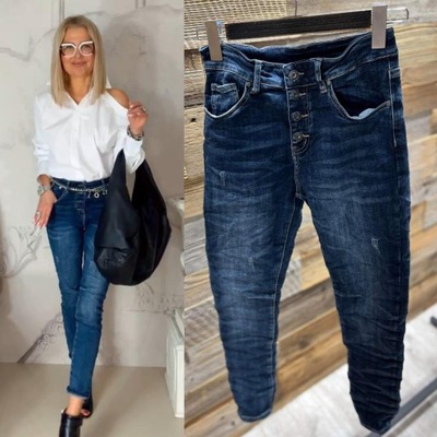 spodnie jeans dżins bawełna BY O LA LA 40 L