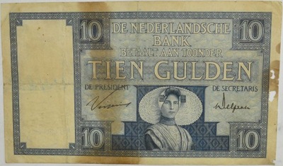 17.fu.Holandia, 10 Guldenów 1930 rzadki, St.3-