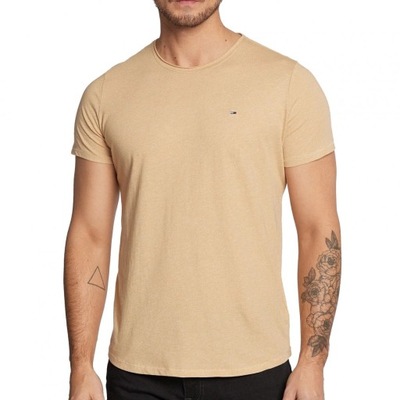 Tommy Jeans koszulka t-shirt beżowy męski logo DM0DM09586-AB4 2XL