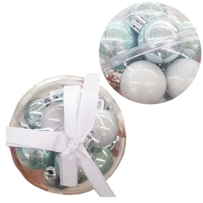 Bombki na choinkę stroik ZESTAW błękit 12szt 3cm