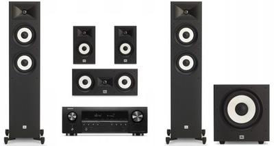 JBL STAGE A180 + A120 + A125C + A100P + DENON AVR-S660H KOMPLETNE KINO 5.1