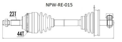 Приводной вал приводная renault kangoo 1.5dci 02- левая фото №1