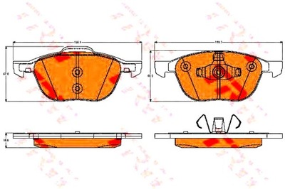 TRW ZAPATAS DE FRENADO FORD PARTE DELANTERA FOCUS 04- 11- MAZD  