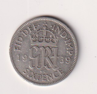 Anglia 6 pensow 1939 srebro