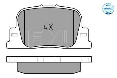 MEYLE КОЛОДКИ ГАЛЬМІВНІ ЗАД TOYOTA CAMRY PRIUS 1.5H 2.2 3.0