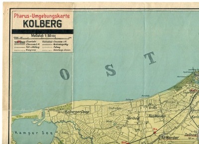 KOLBERG / KOŁOBRZEG i OKOLICE :: przedwojenna mapa