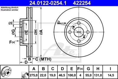 24.0122-0254.1 DISCO HAM.PRZOD TOYOTA YARIS 06- +ABS  