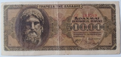 Banknot Grecja 500000 Drachm 1944 rok