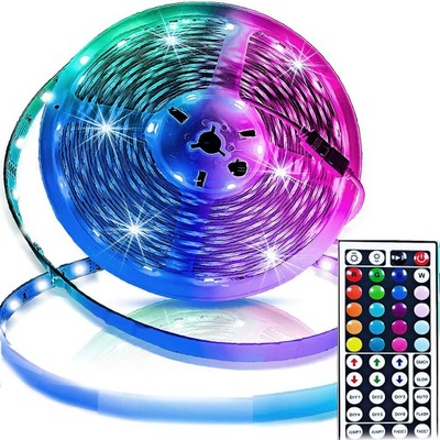 TAŚMA LED 5050 KOLOROWA OŚWIETLENIE RGB 5m + PILOT