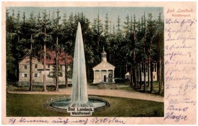 Lądek-Zdrój; Bad Landeck. Waldtempel, chromolitografia 1906