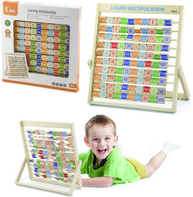 VIGA DREWNIANA TABLICZKA MNOŻENIA OBRACANE KOSTKI