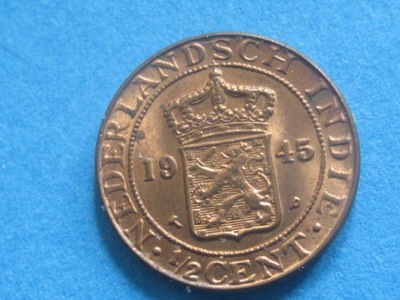 nr17 Indie Holenderskie 1/2 Cent 1945 Mennicza