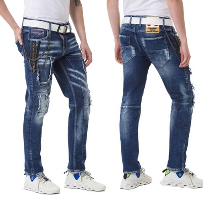 SPODNIE JEANS PRZETARCIA SLIM FIT CIPO BAXX