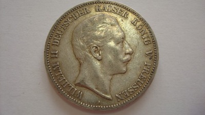 Moneta 5 marek Prusy 1904 A Wilhelm