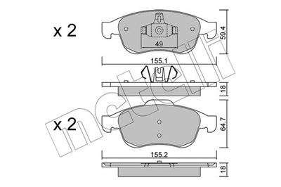 METELLI 22-0817-0 KOMPLEKTAS TRINKELIŲ STABDŽIŲ 