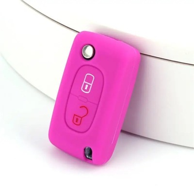 2 BUTTONS SILICONE REMOTE KEY CASE PROTECT COVER PARA PEUGEOT 107 207~60838  