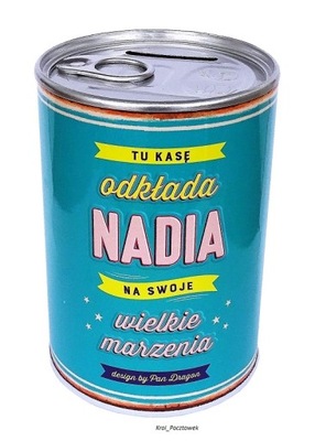 Skarbonka puszka z imieniem - NADIA