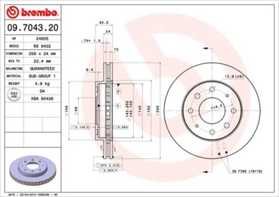 DISCO DE FRENADO PARTE DELANTERA MITSUBISHI SPACE WAGON 91-98  